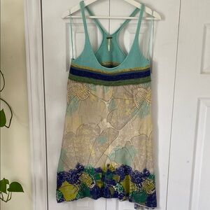 Free People Vintage Mixed Knits Floral Print dress Size Small